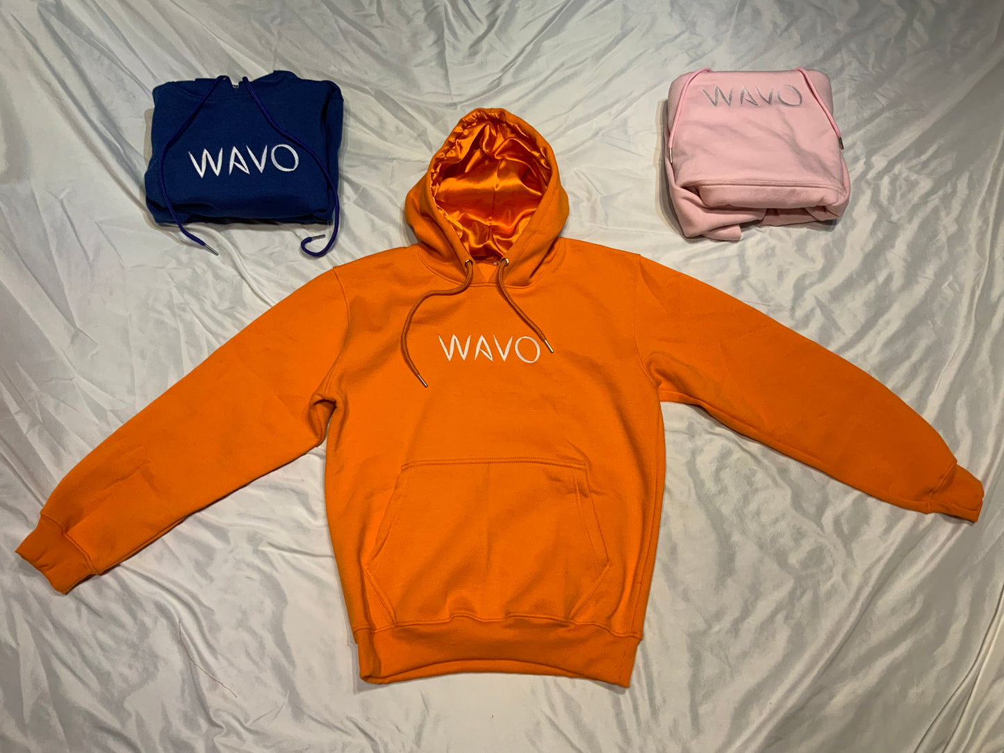 Wavo Satin Lined Hoodie- Orange